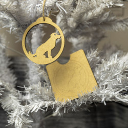 Boule bois + étui: Chien