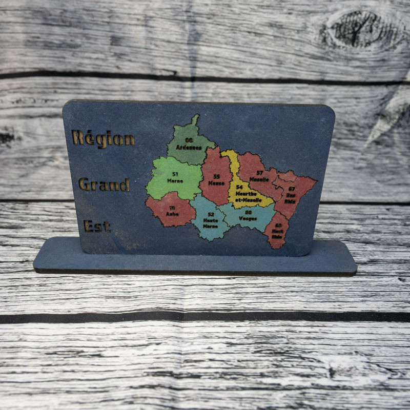 Support Table : Région Grand Est Coloré