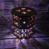 Lampe Cartes Bois Brut +LED Blanche