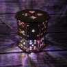 Lampe Cartes Bois Brut +LED Blanche