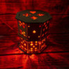 Lampe Cartes Bois Brut + LED Couleur