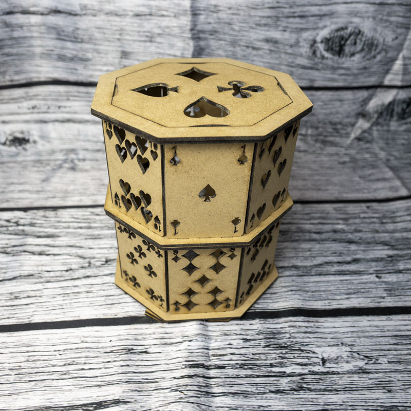 Lampe Cartes Bois Brut