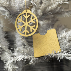 Boule bois + étui: Neige